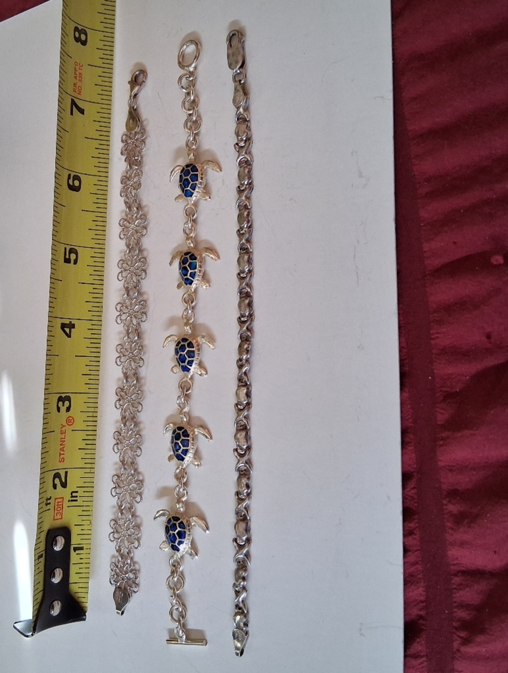 Vintage 3 Pc Lot 925 Sterling Silver Bracelets